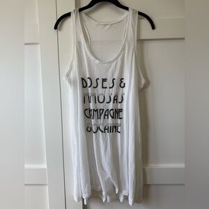 White Graphic Tee with Bold Text